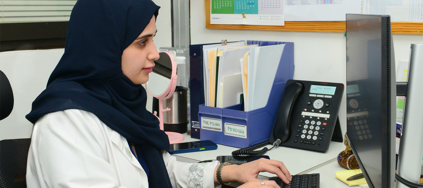 Researcher working
