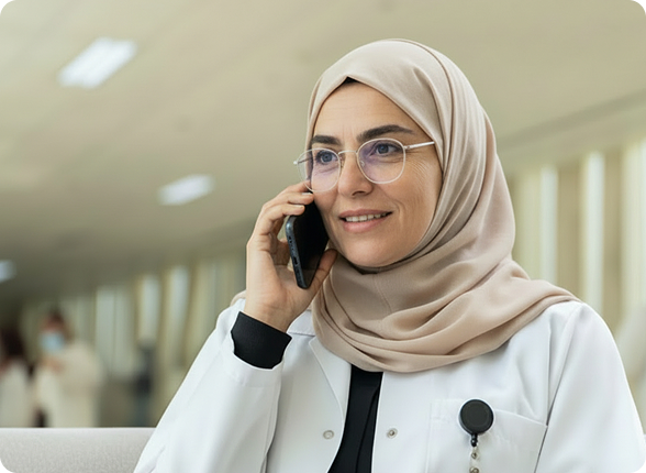 A team of surgeons performing an operation under surgical lights